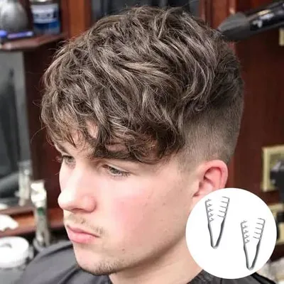 Produktbild von 2 Texturkämme für das Styling, Lockenkamm mit breiten Zähnen, Kamm zur Wurzelanhebung und zum Definieren von Locken