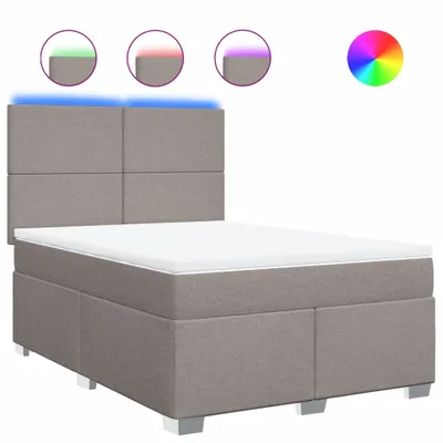 Produktbild von Boxspringbett mit Matratze Taupe 140x200 cm Stoff