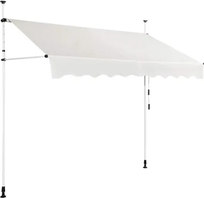 Zdjęcie produktu dla Markiza zaciskowa COSTWAY o szerokości 200 cm z korbą ręczną, z regulacją wysokości, odporna na promieniowanie UV, na balkon, beżowa