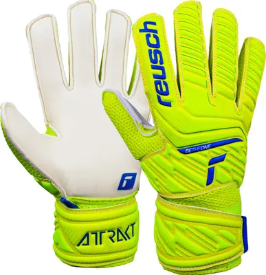 Produktbild von Reusch Torwarthandschuhe Attrakt Solid Junior für alle Spielfeldoberflächen safet yellow/dp blue/whit 5