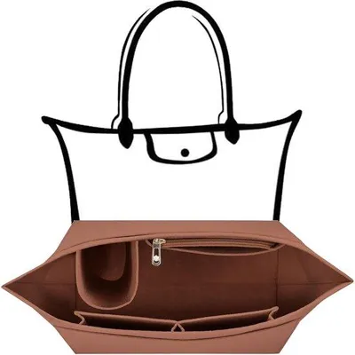 Image de Organiseur de sac à main Vilten, plusieurs poches, pliable, L, noir