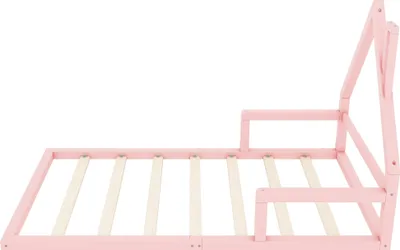 Immagine prodotto di okwish Letto a piattaforma per bambini 90×200 cm con griglia, solido letto per bambini e bambine, funzionale letto singolo a forma di casa (senza materasso), rosa