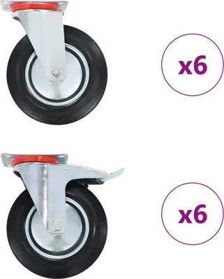 Zdjęcie produktu dla 12 kółek skrętnych, 200 mm
