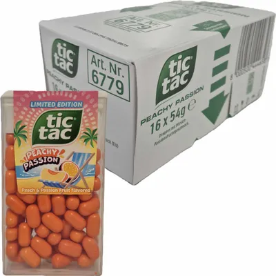 Produktbild von tic tac Peachy Passion 16er Pack (16x54g Dose) + usy Block