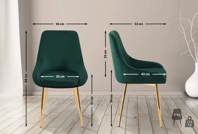 Produktbild von Esszimmerstuhl HLO-CP116 Samt gold grün