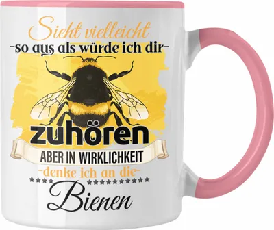 Produktbild von Trendation - Imker Geschenk Tasse Bienen Liebhaber Geschenkidee Lustiger Spruch (Rosa)