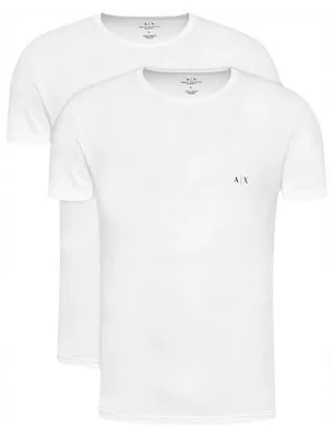 Zdjęcie produktu dla T-shirt męski Armani Exchange 956005 CC282 04710 biały 2 pack - M koszulka