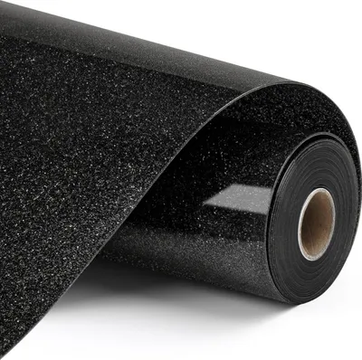 Zdjęcie produktu dla Loklik SG-HTV-1571-US-L-B2B, Rolka winylowa odporna na wysoką temperaturę, Gładki winyl termotransferowy, Czarny, Monochromatyczny, Brokat, 305 mm
