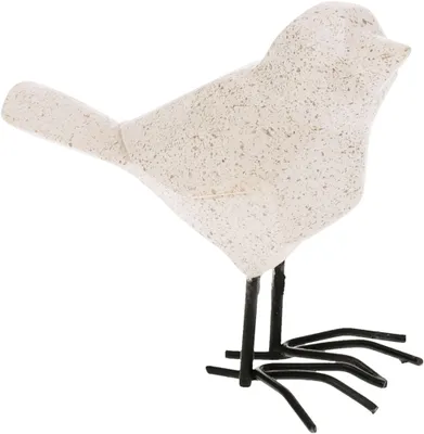 Immagine prodotto di Piccola statuetta decorativa a forma di uccello, modello GEOMETRIC, 8 cm, color beige, marca H&L