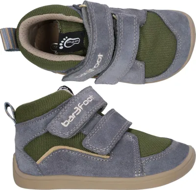 A top-down and side view of a pair of children's shoes.