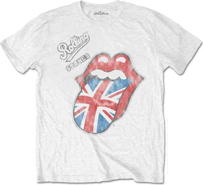 Produktbild von The Rolling Stones - T-Shirt Logo für Herren/Damen Uni RO1675 (XL) (Weiß)