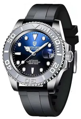 Obrázok produktu pre Pánske hodinky Pagani Design Yachmaster, mechanické, silikónový remienok, sivé/modré