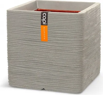 Produktbild von Capi Europe - Blumentopf quadratisch Rib NL - 30 x 30 cm - Hellgrau - Öffnung Ø24 cm