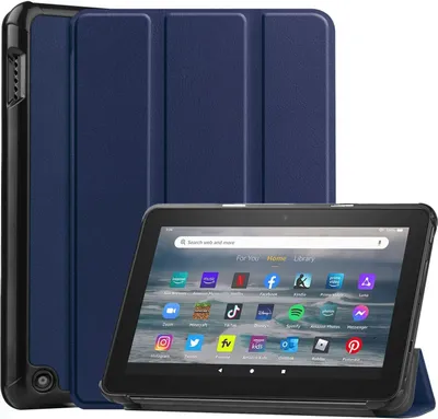 Produktbild von Schutzhülle für Amazon Fire 7 2022 12 Generation 7 Zoll Slim Case Etui mit Standfunktion und Auto Sleep/Wake Funktion Blau