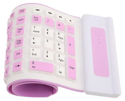 Zdjęcie produktu dla Klawiatura silikonowa, 107 klawiszy, bezprzewodowa 2,4 GHz, USB, składana, wodoodporna, pyłoszczelna, dostępna w dwóch kolorach, cicha klawiatura do komputerów stacjonarnych i laptopów
