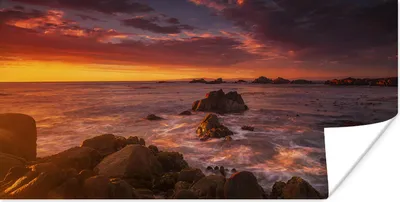 Produktbild von MuchoWow® Poster Ein Sonnenuntergang über Big Sur in Amerika 160x80 cm - Foto Poster