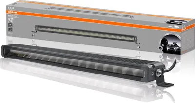 A product shot of an OSRAM LED light bar and its packaging.