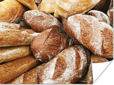 Produktbild von MuchoWow® Poster Frisch gebackene Brote 160x120 cm - Foto Plakat