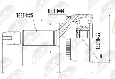 Produktbild von NTY Gelenksatz Antriebswelle Vorne Links Getriebeseitig Vorne Rechts für HYUNDAI ACCENT II Stufenheck (LC) NPZ-HY-539