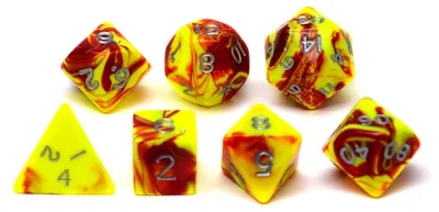 Image de HOT Games - Jeu de dés Jumbo jaune et rouge pour jeux de rôle