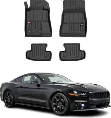 Image de OMAC Tapis de sol en caoutchouc pour Ford Mustang Coupé 2015-2025 Noir Premium