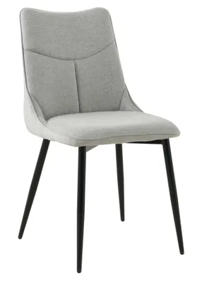Obrázok produktu pre HowHomely LUMINA Chair Grey Fabric - moderný dizajn, stabilné kovové nohy, pohodlné čalúnenie