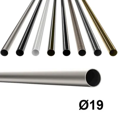 Zdjęcie produktu dla MDEKOR metalowa rura do karnisza, 19 mm, chrom matowy, 160 cm
