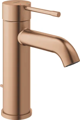 A close-up studio shot of a single bronze-colored faucet against a white background.