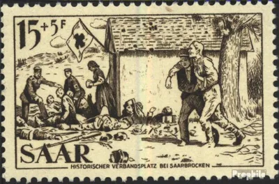 Produktbild von Briefmarken Saarland 1956 Mi 370 (kompl.Ausg.) gestempelt Rotes Kreuz