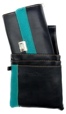 Produktbild von Kellnerbörse mit Kette und Holster Kellnertasche Kellnerportemonnaie Taxibörse schwarz (grün)