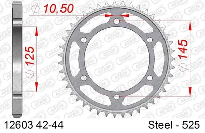 Produktbild von AFAM Kettenrad 12603-44 Hinten für YAMAHA MOTORCYCLES TDM Stahl