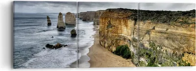 Produktbild von Bild auf Leinwand - Leinwandbild - Strand Ozean Landschaft - 90x30cm - Wand Bild - Wanddeko - Leinwanddruck - Bilder - Kunstdruck - Wanddekoration - Leinwand bilder - Wandkunst - CA90x30-0141