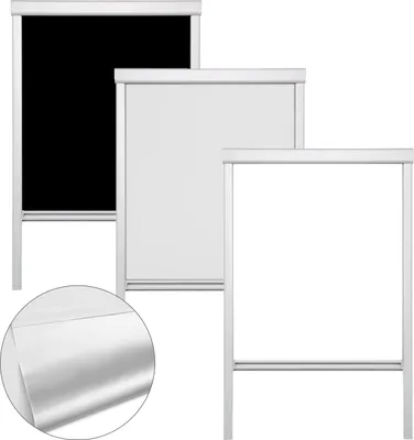 Produktbild von EINFEBEN Verdunkelungsrollo S08 100% Verdunkelung Blickdicht Rollo Verdunkelung fuer VELUX Dachfenster Silberner Aluminiumrahmen Thermo-Rollo (Schwarz , 97.3*116cm)