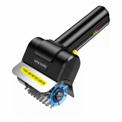 Produktbild von E42D Elektrische Grillbürste kabellos mit Edelstahlrolle USB wiederaufladbar Grillreiniger für Grillrost BBQ Plancha Backofen Edelstahlbürste