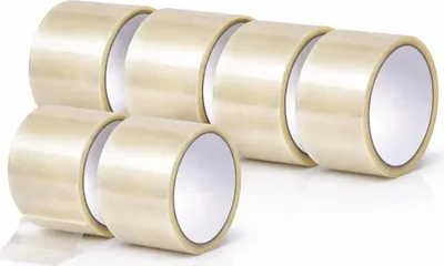 Produktbild von 6 Rollen PP Klebeband transparent 48mm x 66m - starkes Paketband, reißfest, temperaturbeständig, Packband für Versand, Karton, Lager  - Verpackungsbänder für Pakete - Paketklebeband