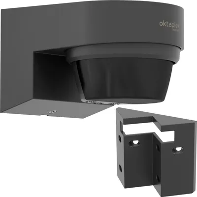 Produktbild von Oktaplex Bewegungsmelder Außen IP65 240 Grad 12m mit Eckhalterung Anthrazit Infrarot Außenbewegungsmelder Eva