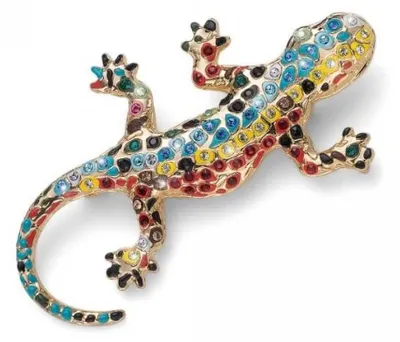 Image de Broche plaquée or avec cristaux Gaudí Drac 58045G