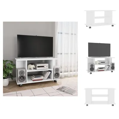 Produktbild von vidaXL TV-Schrank mit Rollen Weiß 80x40x40 cm Holzwerkstoff -  TV-Möbel