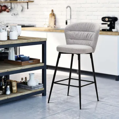 Immagine prodotto di Guadal - Sgabello, 52x59x108h cm Grigio, Imbottito