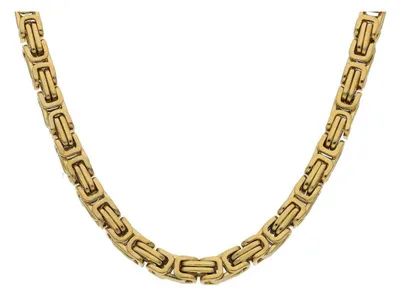 Produktbild von Goldfarbene Königskette Edelstahl Goldplattiert JL28-05-1077 Breite 4,1 mm, Länge 50 cm