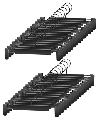 Produktbild von Hosenbügel Kleiderbügel Rockbügel - 20 Stück - 360° drehbar - 29 x 14 x 3 cm - Schwarz