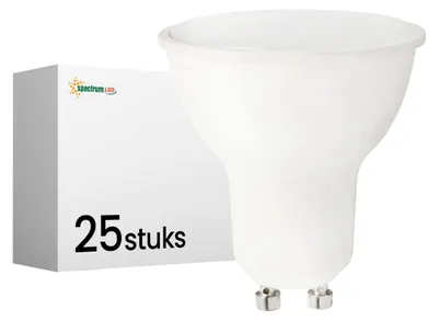 Productafbeelding van Spectrum LED Spot PAR16 GU10 Mat - 7.5W 580lm 3000K - Warmwit - Vervangt 75W - 25 stuks