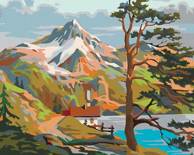 Produktbild von Zuty - Malen nach Zahlen - HAUS AM SEE UNTER DEN BERGEN, 40x50 cm, ohne Keilrahmen