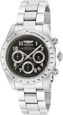 Obrázok produktu pre Invicta Speedway 17025 Pánske Hodinky - Quartz Hnutie - Nerezová Oceľ s Čiernym Ciferníkom - 39 mm