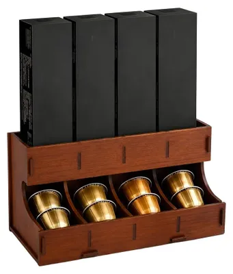 Kaffeekapsel-Dispenser aus Holz, 4 Säulen, 30,5x16,2x18,5 cm, Organizer