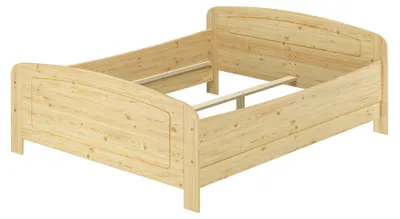 Produktbild von Extra hohes Holzbett 160x200 Massivholzbett Kiefer Zubehör wählbar V-60.44-16Rollrost inkl.