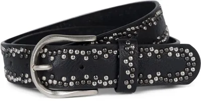 Imagen del producto de Cinturón uni styleBREAKER con pequeñas tachuelas multicolores | Cinturón vintage de cuero de vaca con revestimiento de poliuretano que le da color | Se puede acortar y ajustar