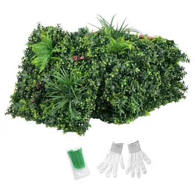 Produktbild von 6er-Pack künstliche Hecken – künstliche Graswände – künstliche Zäune – für mehr Privatsphäre im Garten – UV-beständig – 50 x 50 cm – grün