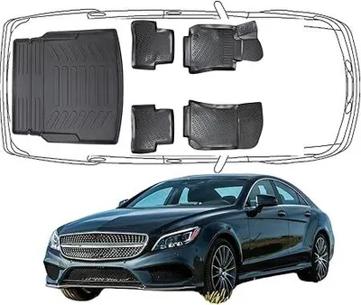 Produktbild von 3D Fußmatten & Kofferraumwanne Auto Set Kompatibel mit Mercedes-Benz CLS C218 zwischen 2010-2017