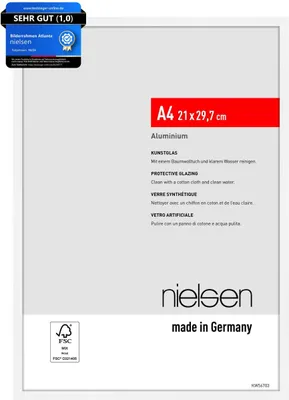 Produktbild von nielsen Aluminium Bilderrahmen Atlanta, 21 x 29,7 cm (A4), Weiß matt
